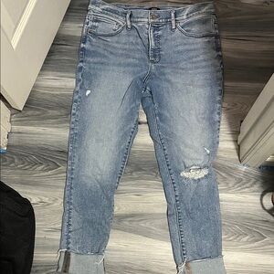 Express Blue Distressed Women Jeans 14L